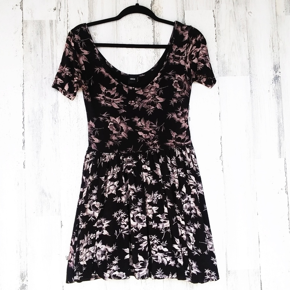 ASOS Black and Pink Floral Dress